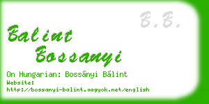 balint bossanyi business card